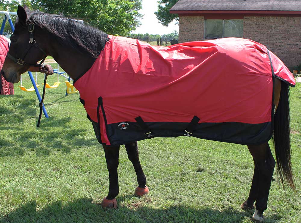 72" 420D Turnout Water Resistant Winter Horse Sheet Light Blanket RED