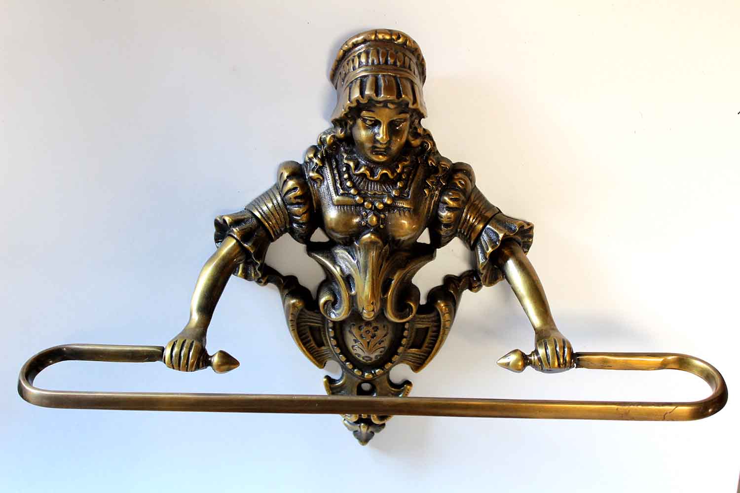 Home Decor Victorian Maiden Lady Towel Bar Hanger Rack Solid Brass Handmade 6701 Ebay