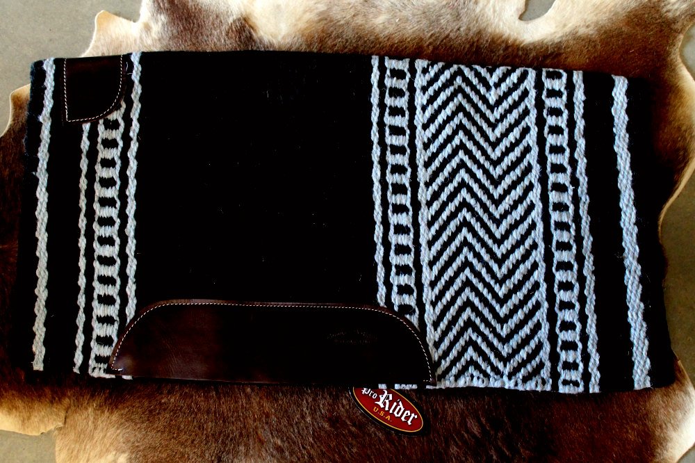 34x36-horse-wool-western-show-trail-saddle-blanket-rodeo-pad-rug-black