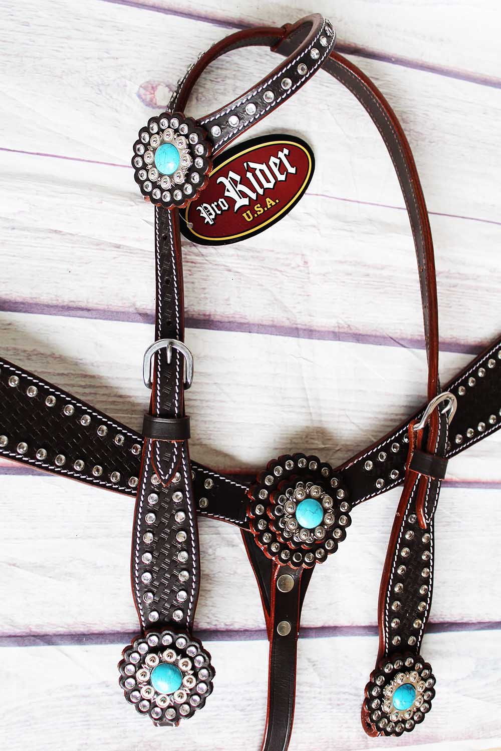 Horse Show Tack Bridle Western Leather Rodeo Headstall Brown 8565a Ebay