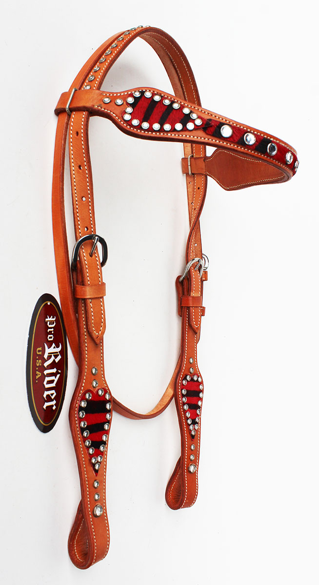 Horse Show Bridle Western Leather Rodeo Headstall Red 8804HB | EBay