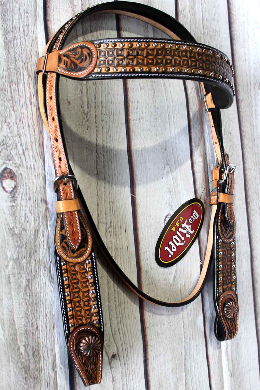 Horse Show Tack Bridle Western Leather Headstall Tooled Carved Brown ...