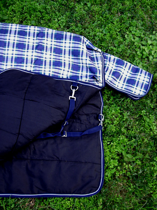 1000D TURNOUT HORSE WINTER WATERPROOF BLANKET NAVY PLAID 62  