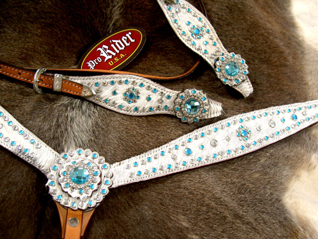 HORSE BRIDLE WESTERN LEATHER HEADSTALL BREASTCOLLAR TACK RODEO 