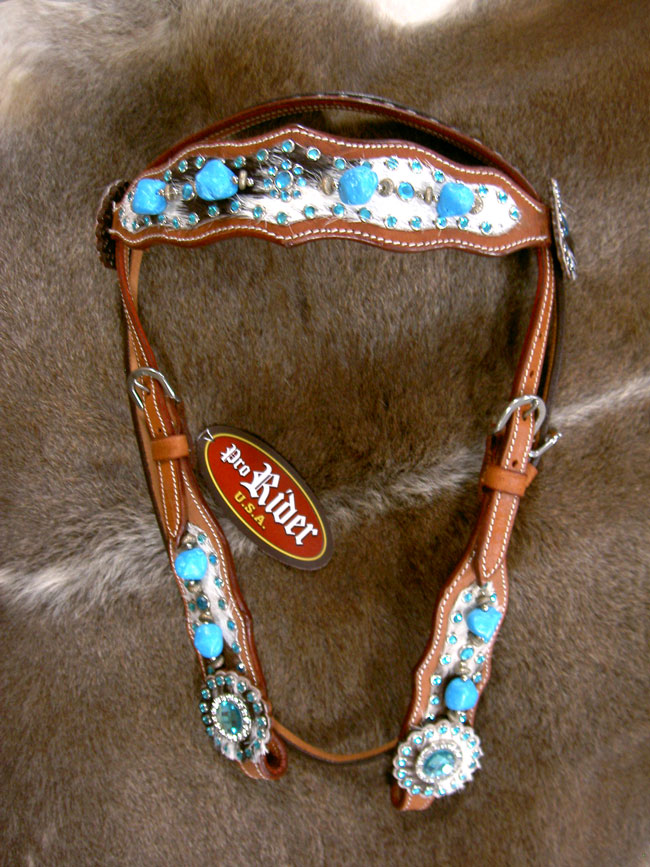 HORSE BRIDLE WESTERN LEATHER HEADSTALL BREASTCOLLAR TACK RODEO 