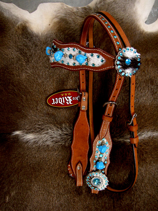 HORSE BRIDLE WESTERN LEATHER HEADSTALL BREASTCOLLAR TACK RODEO 