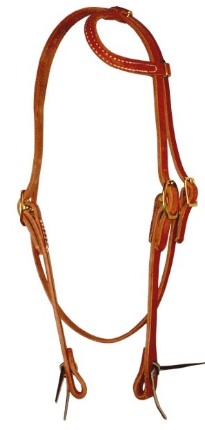 Herman Oak Harness Leather Western Horse Browband Headstall with Latigo