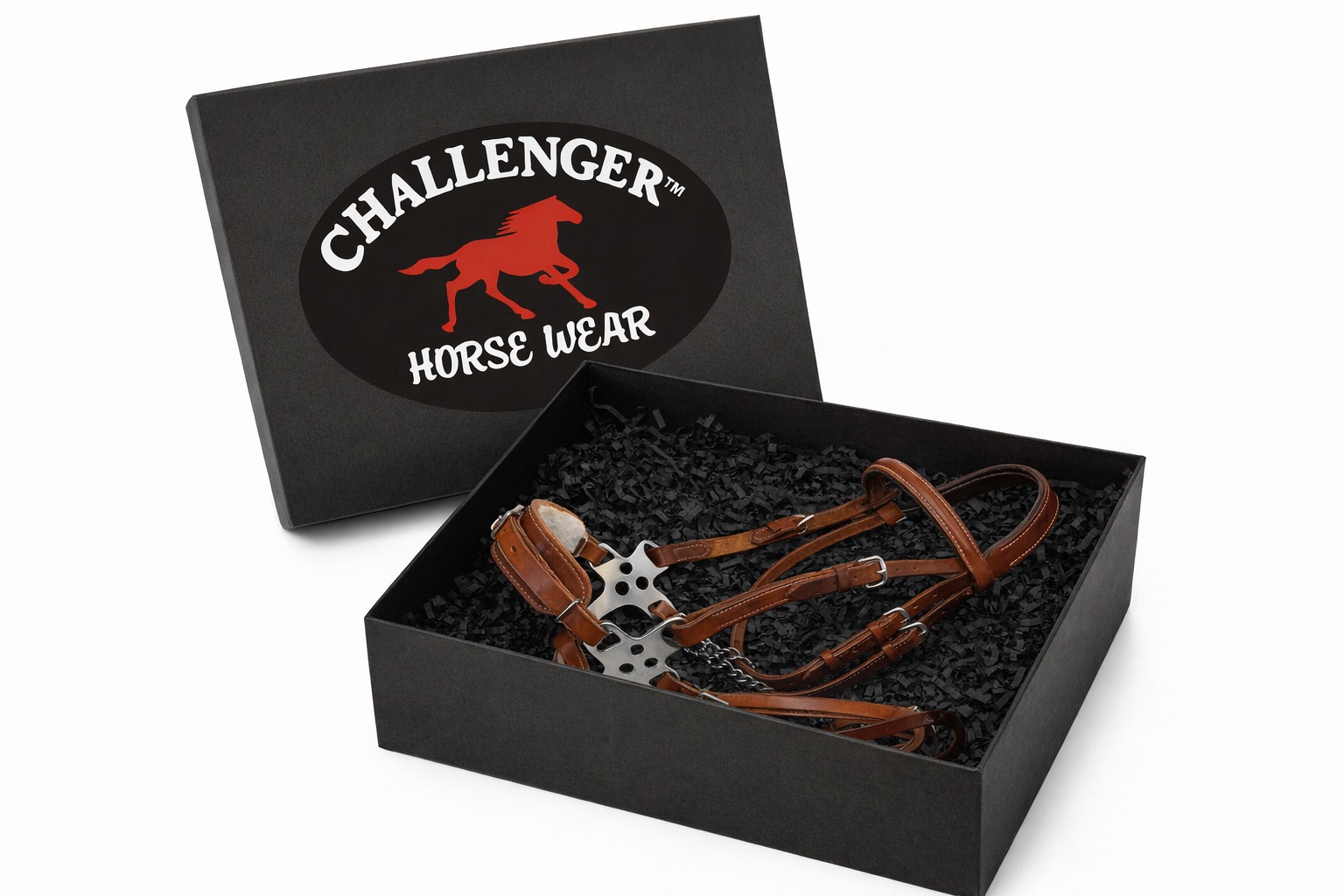 Horse Bit Adjustable Black Leather Padded Training Bitless Hackamore 35RT01