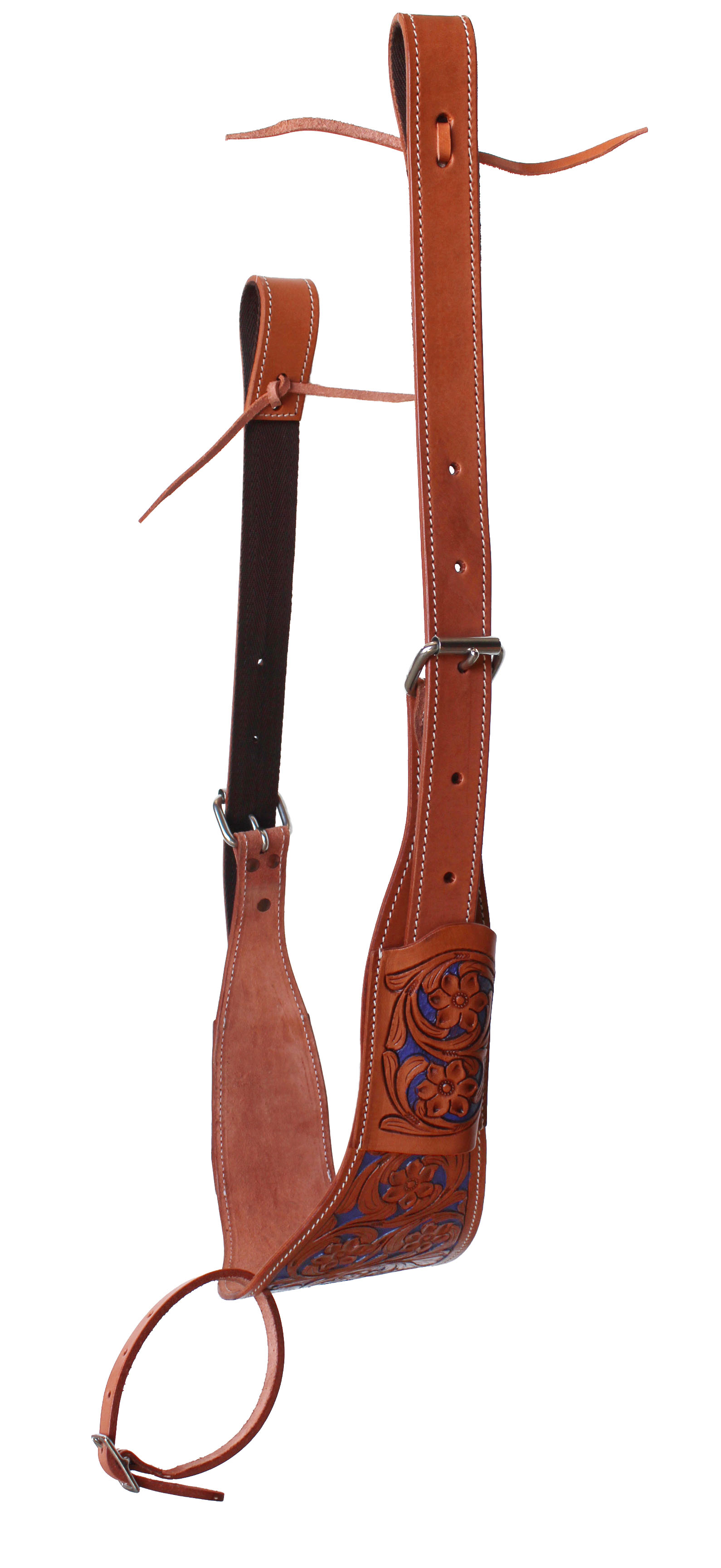 CHALLENGER+Horse+Western+Floral+Tooled+Leather+Rear+Flank+Saddle+Cinch
