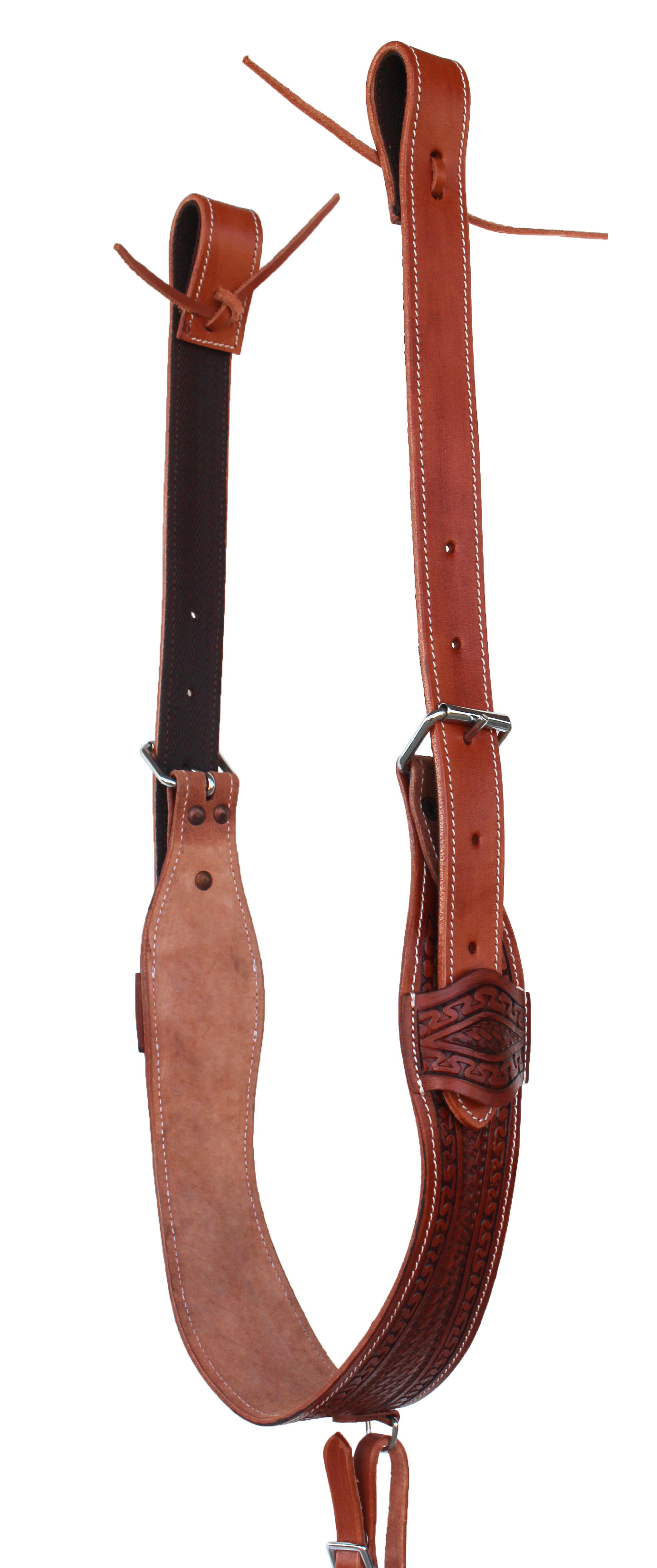 Sangle Arrière (flanc) De Selle Western Pour Mini Cheval - Cuir Sculpté Main