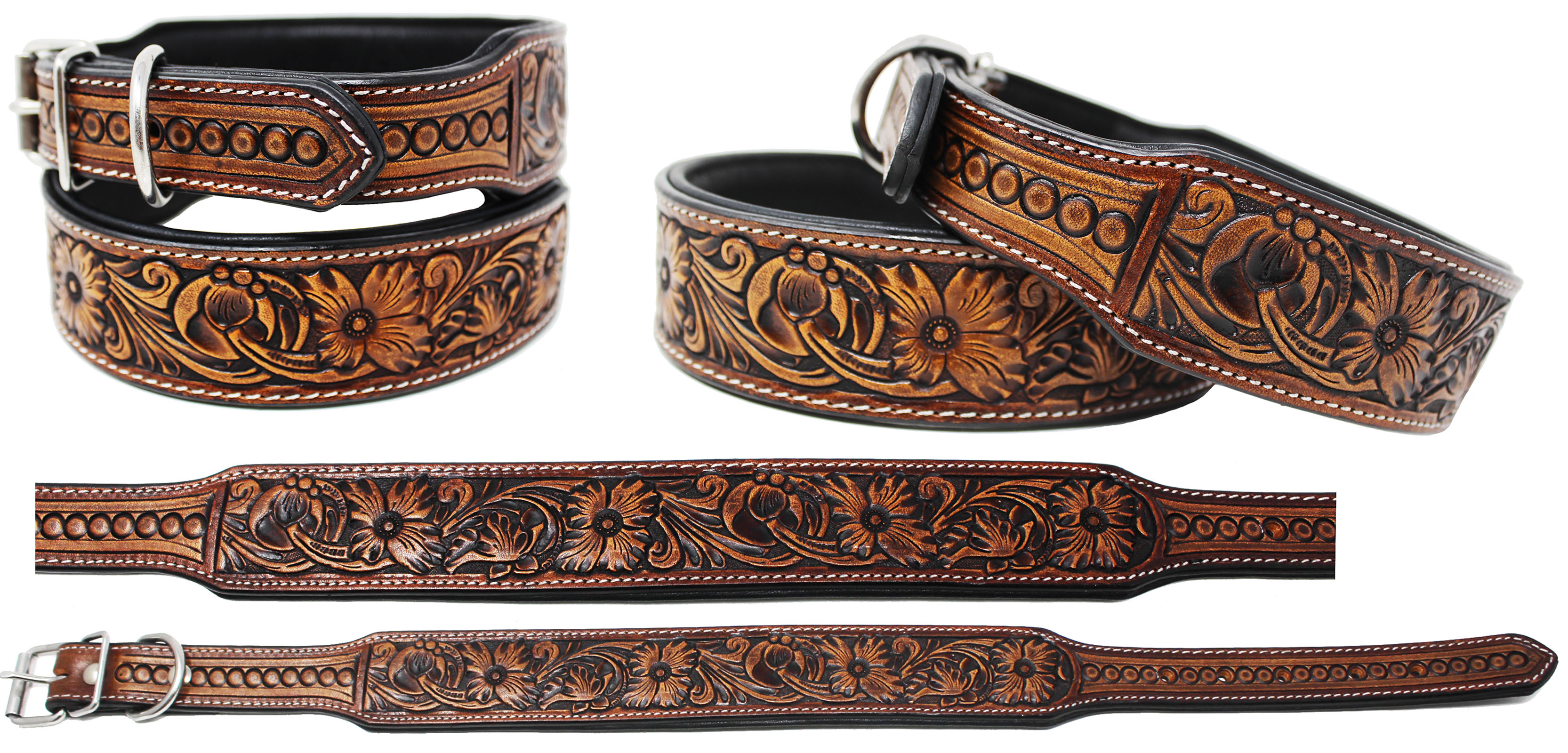 Western leather 2025 dog collars