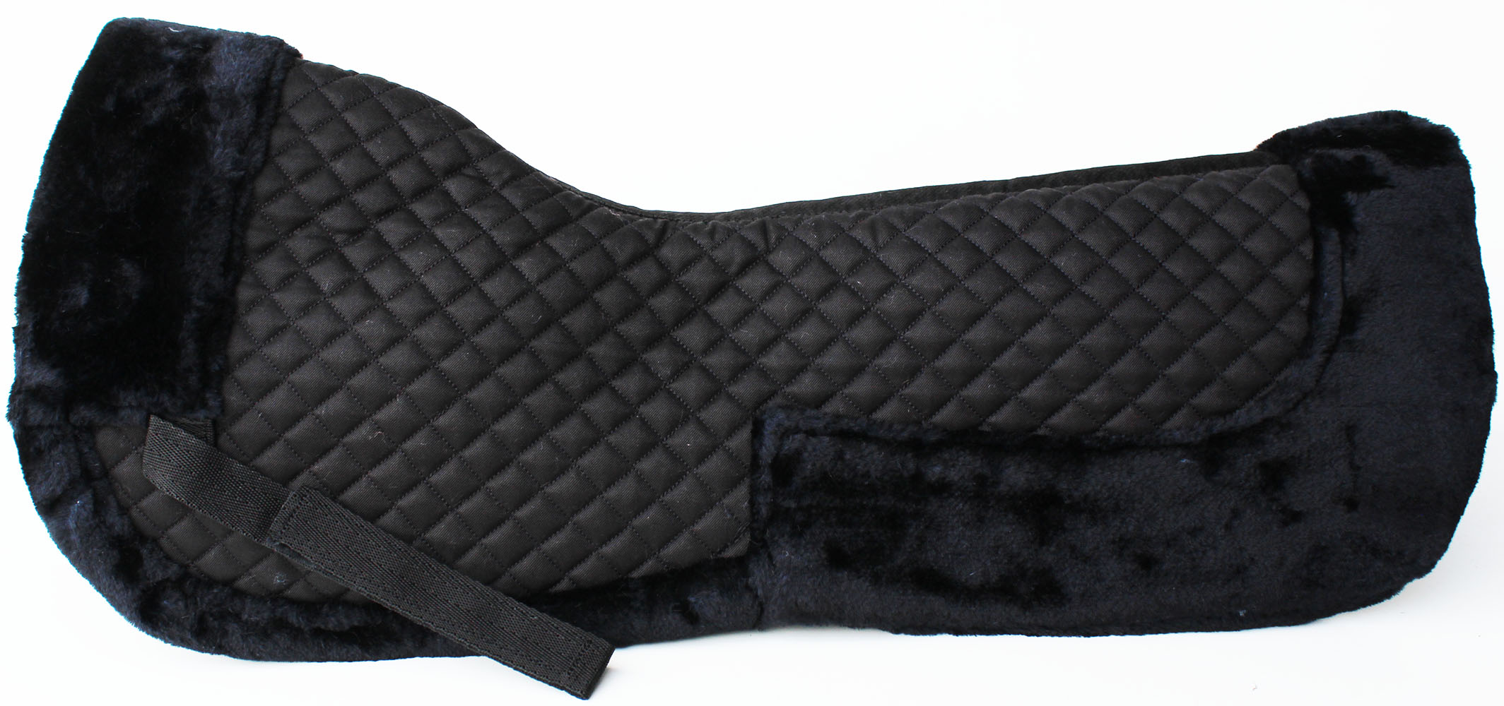 Horse English Quilted Half SADDLE Pad Correction Wither Relief Faux Fur Non