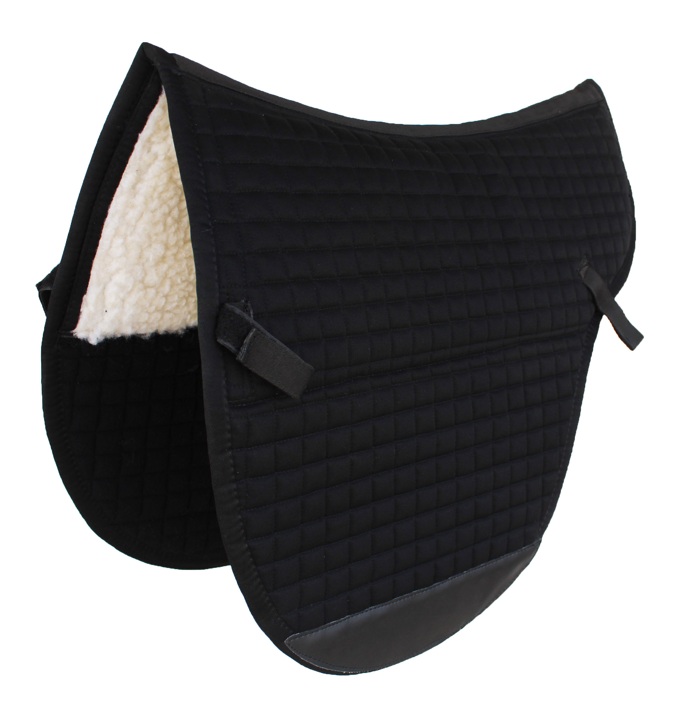 Horse English Western Endurance Contoured Cotton Fur SADDLE Pad Black ...