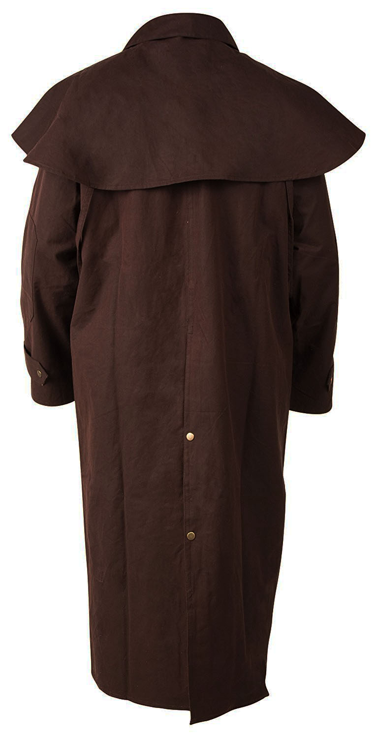 MENS WOMEN USED OILSKIN WESTERN AUSTRALIAN DROVER WATERPROOF DUSTER COAT