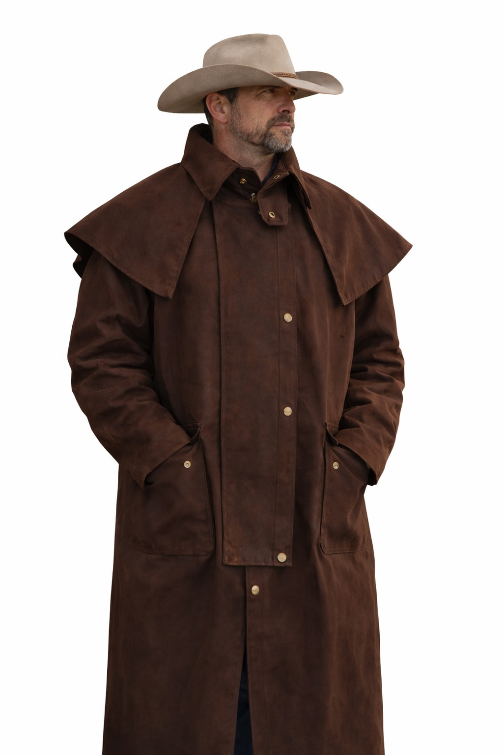 MENS OIL CLOTH OILSKIN WESTERN AUSTRALIAN DROVER WATERPROOF DUSTER