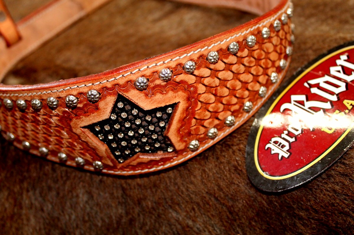 Horse Show Bridle Western Leather Barrel Racing Tack Rodeo Noseband 99157