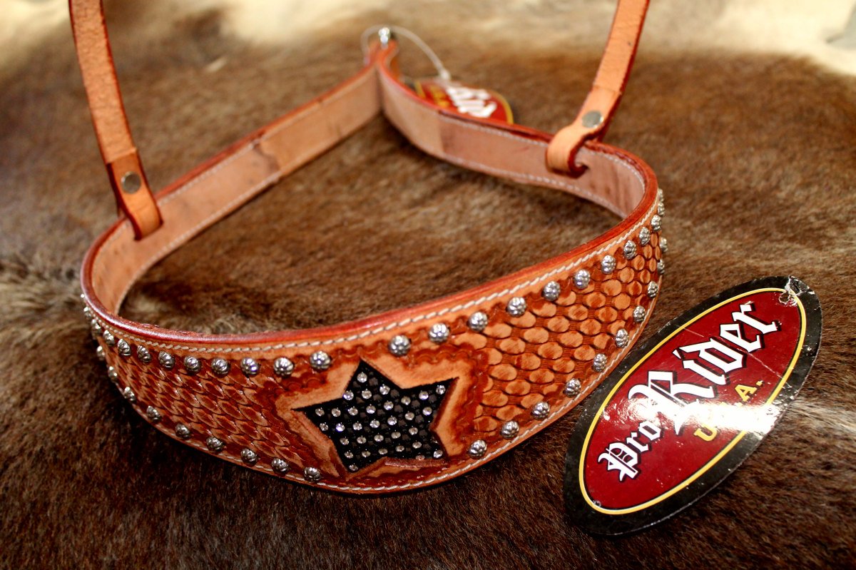 Horse Show Bridle Western Leather Barrel Racing Tack Rodeo Noseband 99157