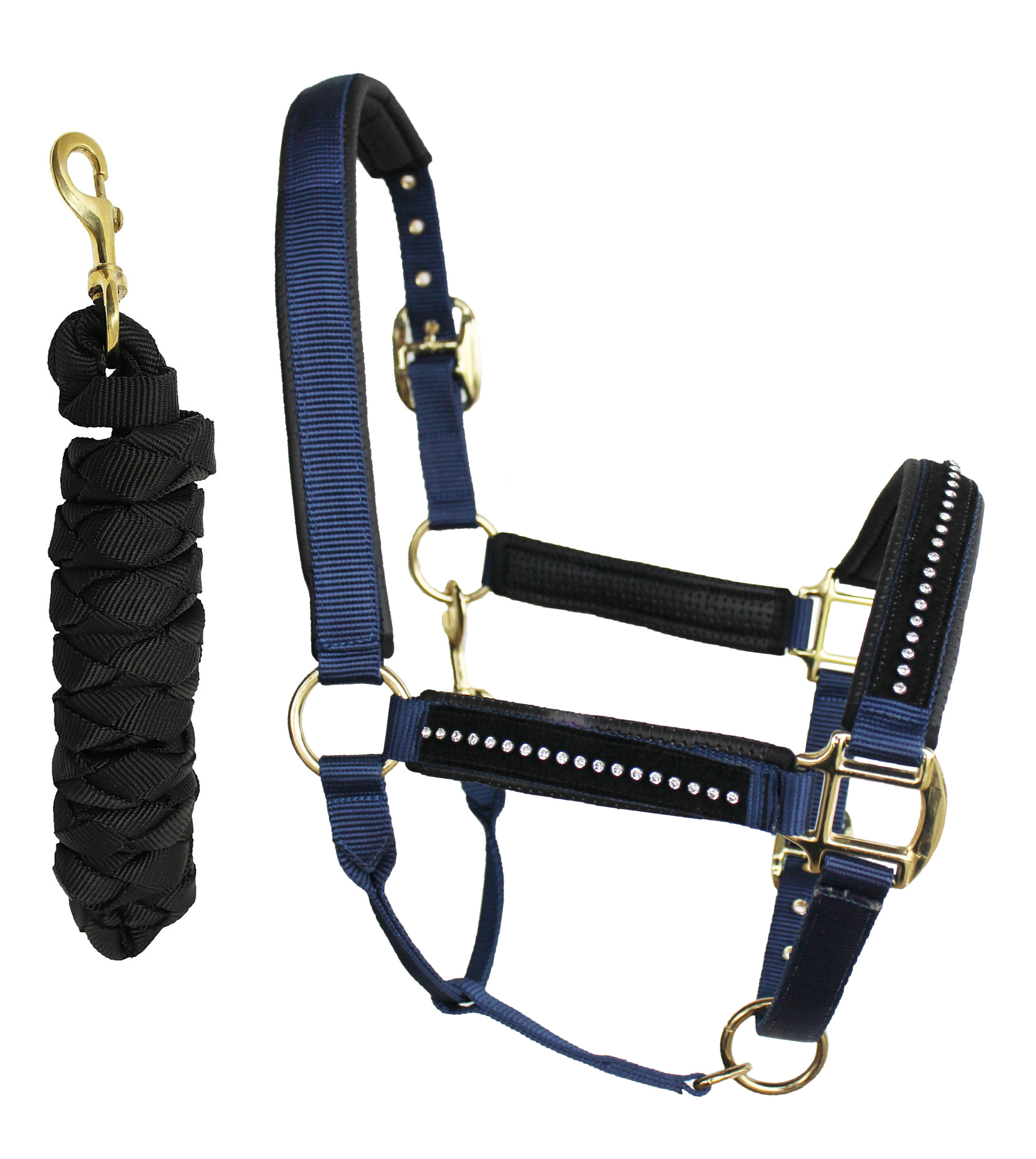 Nylon Horse Neoprene Padded Burgundy Adjustable Halter Brass