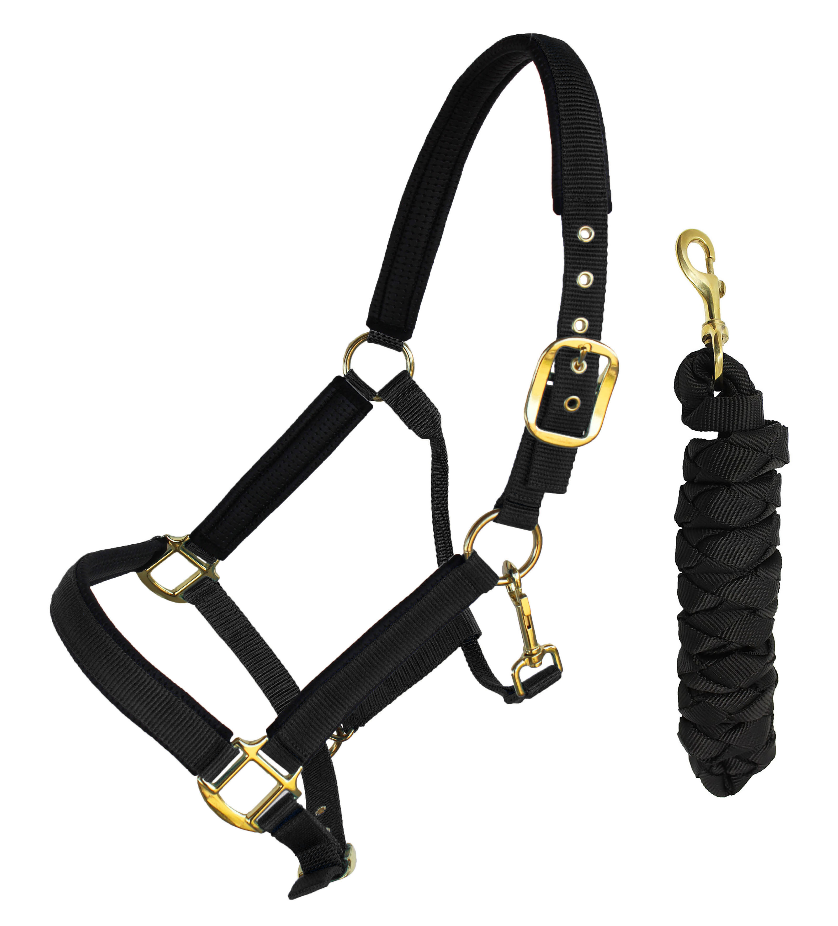 Nylon Horse Neoprene Padded Halter Brass Hardware Horse Tack Equine 606173 - Picture 2 of 18