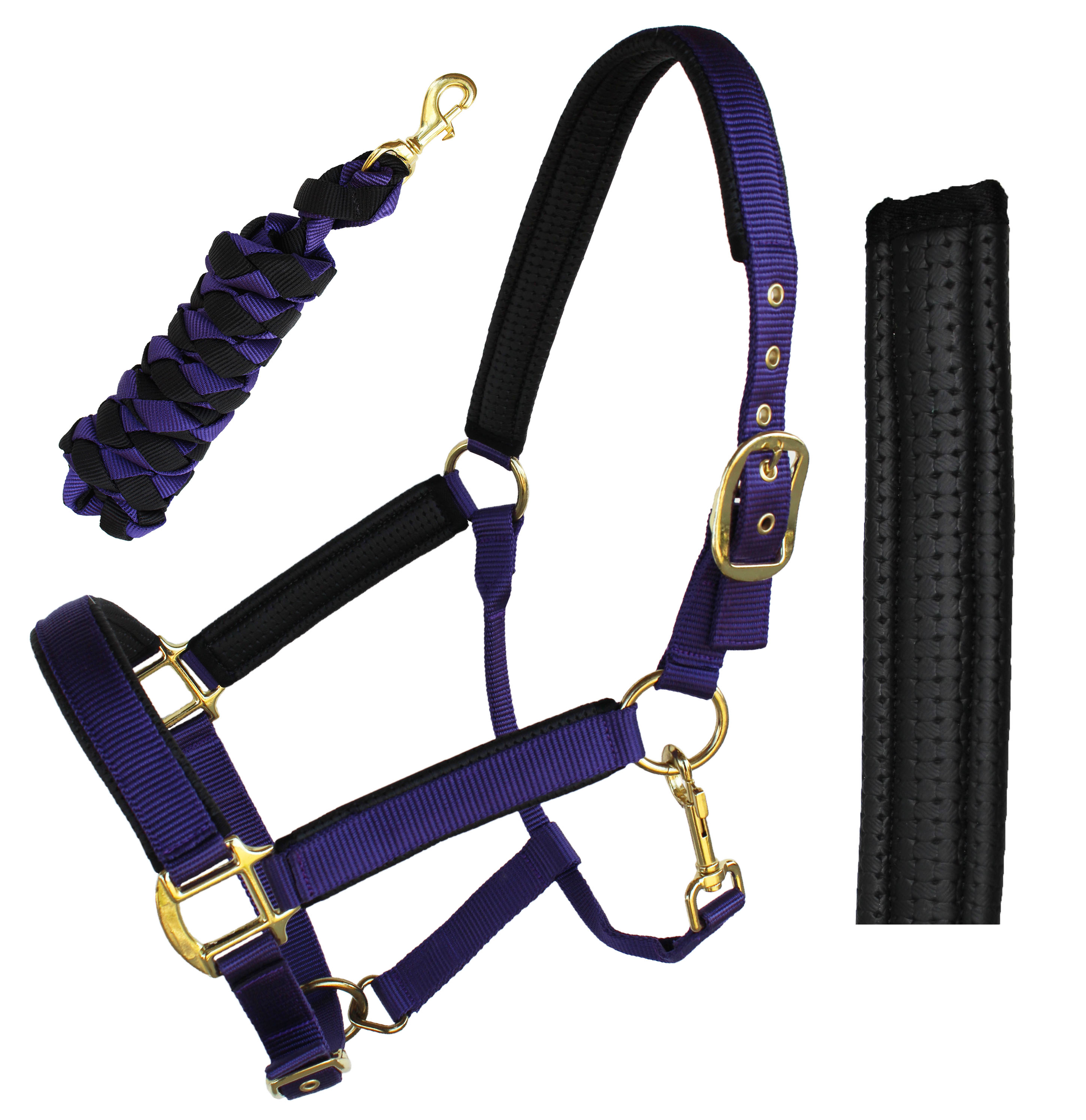 Nylon Horse Neoprene Padded Halter Brass Hardware Horse Tack Equine 606173 - Picture 9 of 18