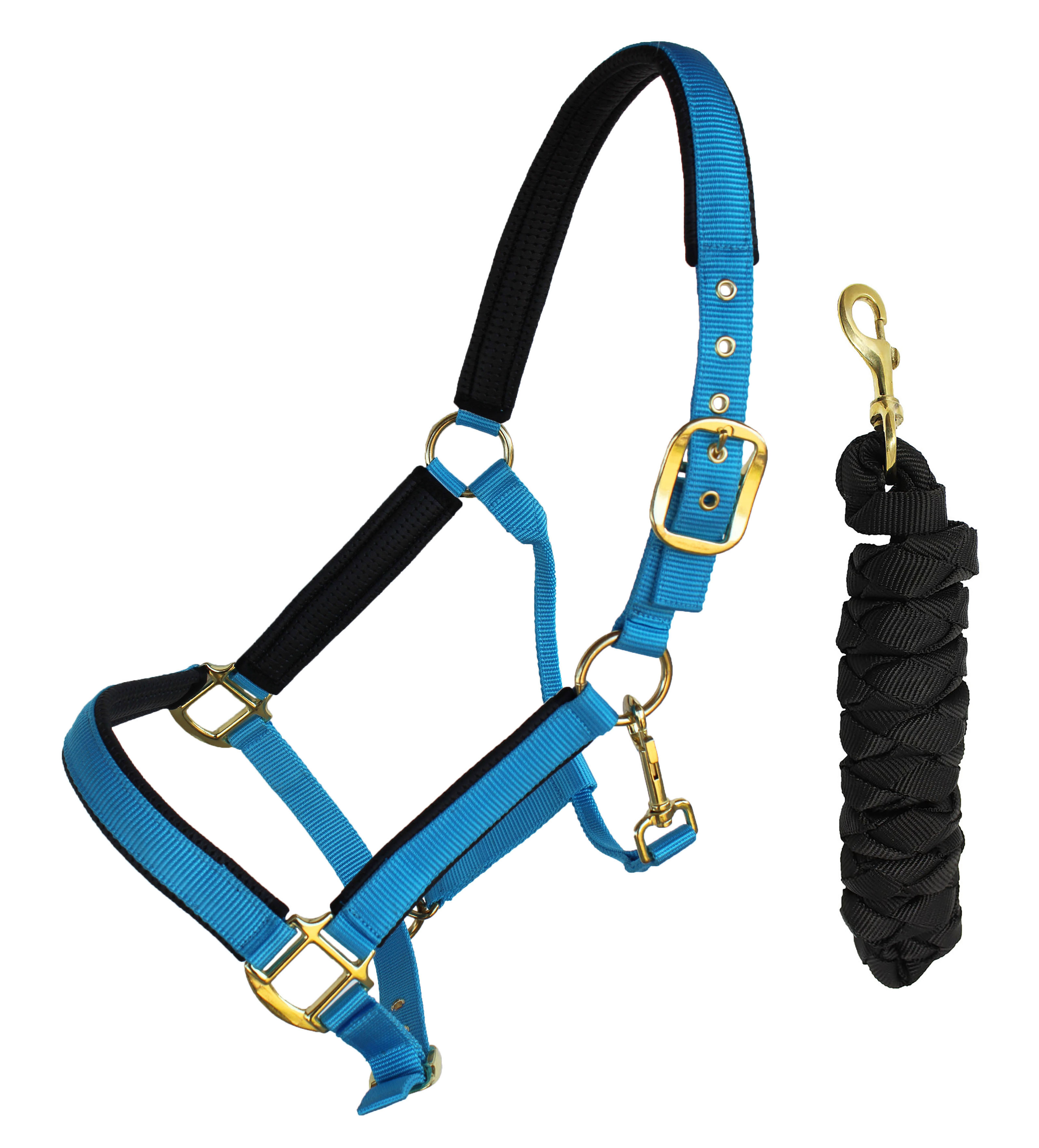 Nylon Horse Neoprene Padded Halter Brass Hardware Horse Tack Equine 606173 - Picture 15 of 18