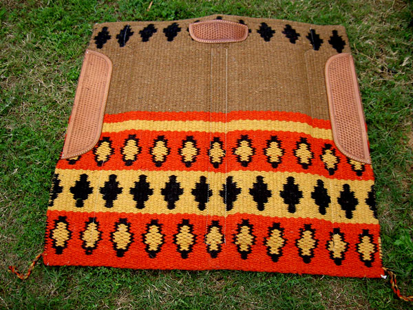 WOOL WESTERN SHOW TRAIL SADDLE FUR PAD ORANGE BROWN  