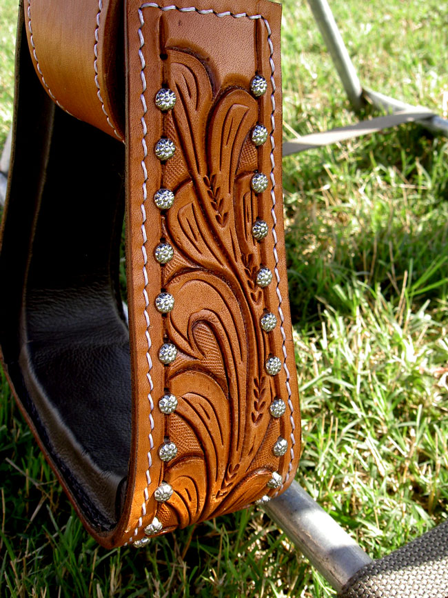 16 WESTERN LEATHER BARREL SHOW PLEASURE SADDLE SET TURQUOISE OSTRICH 