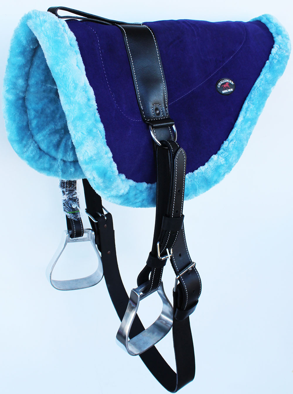 Pferd Schabracke Western Tack Wildleder Leder Bareback Steigbügel 39179