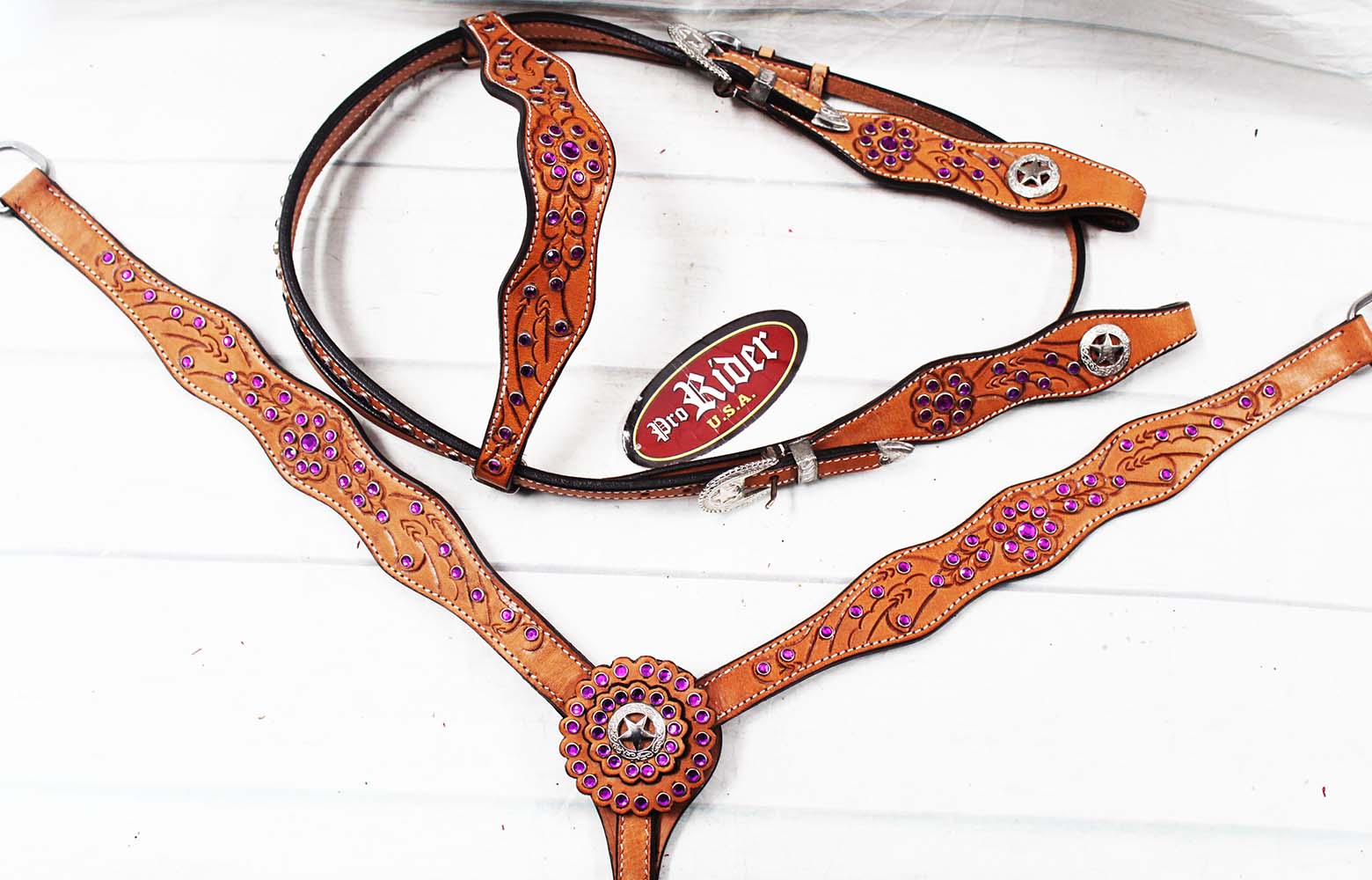 Horse Tack Bridle Western Leather Headstall Breast Collar 9211BCO00