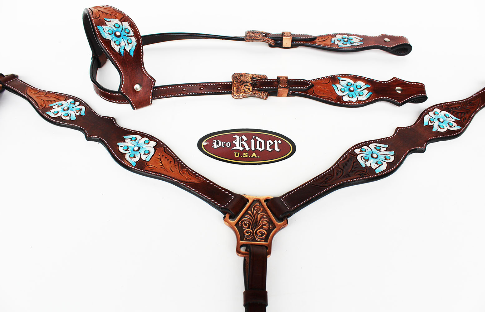 Horse Tack Bridle Western Leather Headstall Breast Collar 80227A