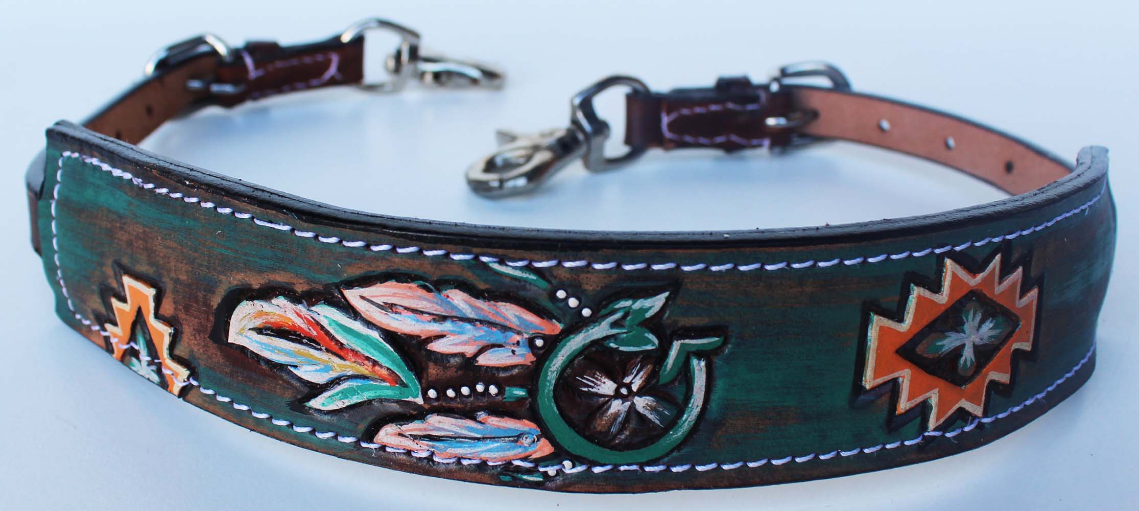 Horse Western Leather Wither Strap Breast Collar Hand Tooled Show Tack ...