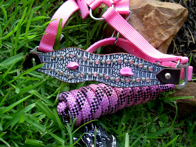 HALTER BRONC SILVER NYLON NOSE BAND CRYSTALS BLING PINK  